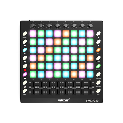 WORLDE MIDI Controller New Shelves 48/64 MIDI Drum Pad Controller USB With Backlight Slider Electronic Musical Instruments ► Photo 1/6