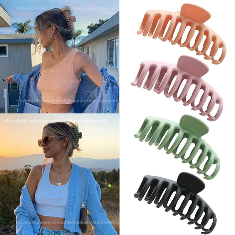 Big Crab Hair Claws Clips Women Solid Color Hairpins Barrette Hair Accessories