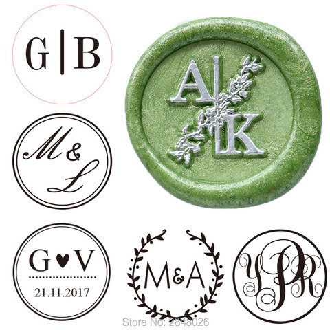 Custom Two initials Wax Seal Stamp,Custom Wax Seal Stamp Kit,wedding invitation seals,wedding gift,personalised wood wax stamp ► Photo 1/6