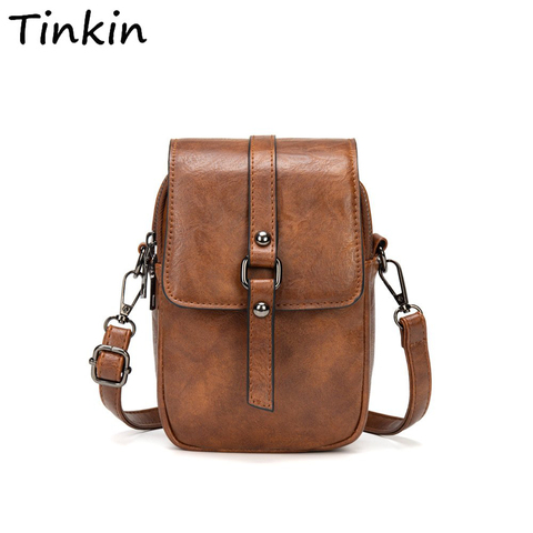 Multi-Functional Soft Leather Small Shoulder Bag Small Vintage Crossbody Bag Cash Purse with 2 Slots for Cellphone Bag ► Photo 1/6