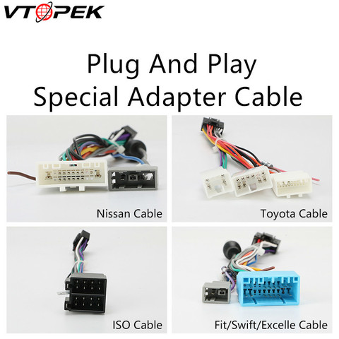 Vtopek Android Car Radio Accessories Wire Adapter Connector Plug and Play Cable For Toyota Nissian Honda Volkswagen Hyundai Kia ► Photo 1/3