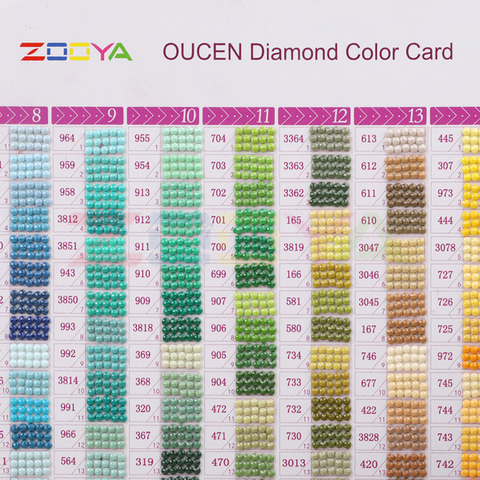 ZOOYA 5D Diamond Painting 447 DMC Diamond Color Card Rhinestone Color Identification Card Square/ Round Diamond Comparison Table ► Photo 1/6