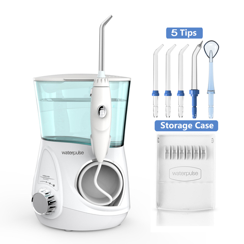 Waterpulse Water Dental Flosser Tooth Cleaner 10 Speed 700ml Home Electric Care Oral Irrigator Hygiene Teeth Cleaning 5 Jet Tips ► Photo 1/6