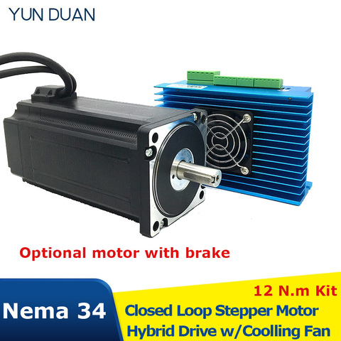 Nema 34 Closed Loop Stepper Motor Hybrid Driver Encoder Easy Step Servo Kit 12Nm Closed Loop Stepper Motor with brake for Z Axis ► Photo 1/5