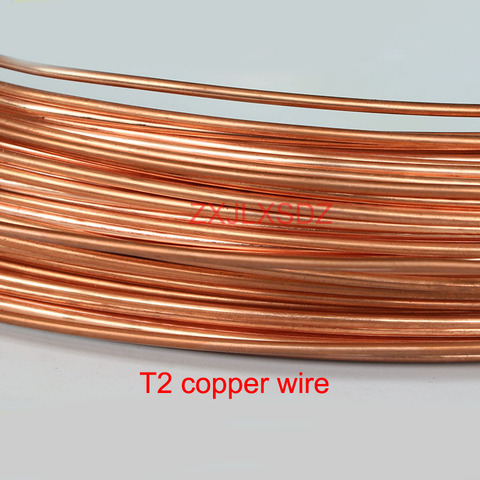 T2 pure copper wire conductive solid wire fine Outer Diameter 0.2 0.3 0.4 0.5 0.6 0.8 1 1.2 1.5 2 2.5 3 4 5mm ► Photo 1/2