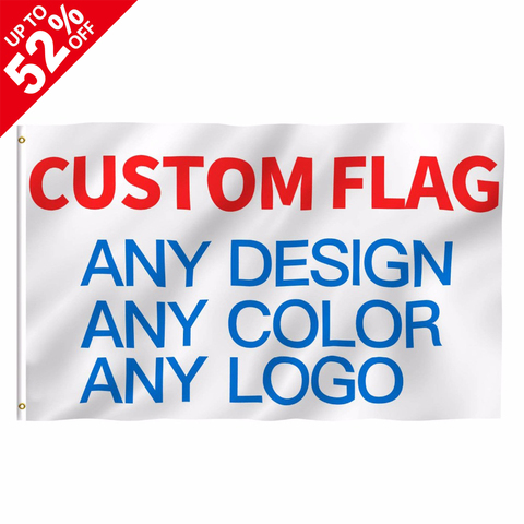 Custom Printed Flag Company Advertising Logo Sport Outdoor Banners Brass Grommets Promotion Decoration Any Size ► Photo 1/6