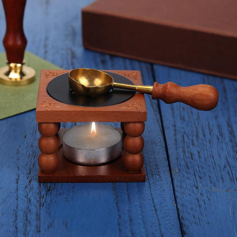 Retro Sealing Wax Furnace Stove Pot Wood Handle Sealing Wax Spoon for Wax Sealing Decorative Wax Stamp Craft Gift ► Photo 1/6
