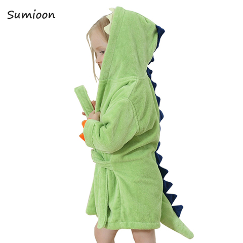 Cute Baby Bathrobes for Girls Pajamas Kids Dinosaur Hooded Beach Towel Boys Bath Robe Pajamas Baby Sleepwear Children Clothing ► Photo 1/6