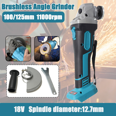 Buy Online 800w 18v 125mm Brushless Cordless Impact Angle Grinder Variable Speed For Makita Battery Diy Power Tool Cutting Machine Polisher Alitools