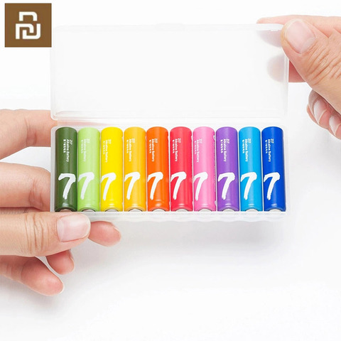 10PCS/Lot Youpin ZMI ZI7 ZI5 AAA AA Alkaline Battery Rainbow Disposable Batteries Kit for Camera Mouse Keyboard Controller Toys ► Photo 1/6