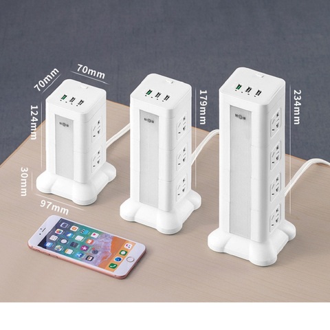 Tower type Power With charging function Vertical socket Lithium battery Table lamp multi-function USB Strip ► Photo 1/6