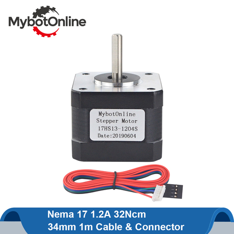 Nema 17 Stepper Motor 34mm Short Body 42 Motor Nema17 Pancake Stepping Motor 1.2A 4-lead for DIY 3D Printer/ CNC Extruder ► Photo 1/6