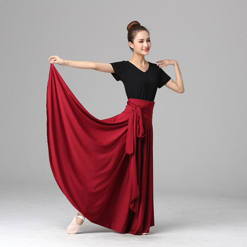 Women Dancing Costume Flamenco Waltz Ballroom Dance Skirt Classical Competition Practice Bandage Big Swing Spanish Skirts ► Photo 1/6