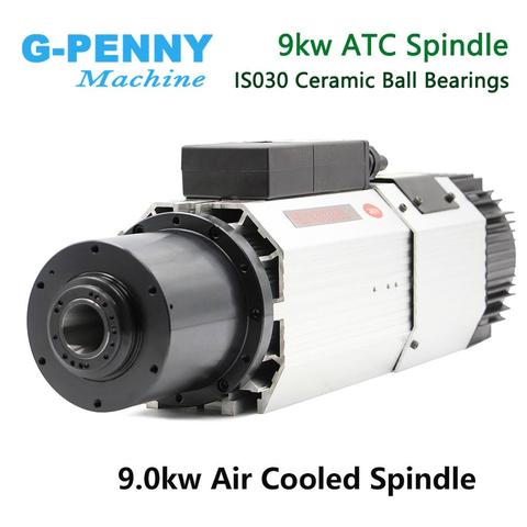 Automatic Tool Change Spindle 9.0kw ATC spindle ISO30 220v / 380v air cooled spindle motor for wood working router ► Photo 1/6