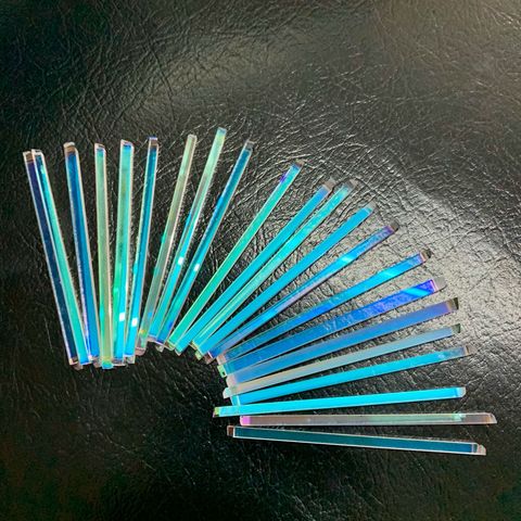 20PCS Colorful Defective Long Prism Optical Glass Rainbow Reflection Crystal Prism RGB Combiner Strip Prism Crafts Decorative ► Photo 1/6