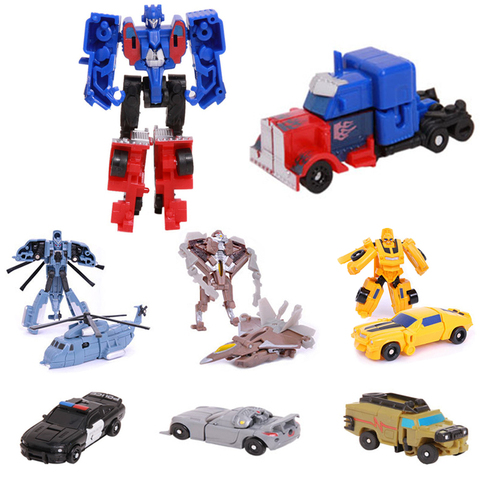 Kids Toy Boys Transformation Mini Robot Car Assembling Building Blocks Aircraft robot Manual small deformation pocket Baby toys ► Photo 1/6