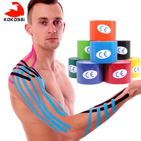 KoKossi 5 Size Kinesiology Tape Athletic Recovery Self Adherent Wrap Taping Medical Muscle Pain Relief Knee Pads Protector ► Photo 1/6