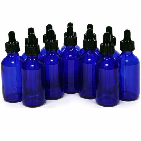 Essential Oil Bottles Blue Glass Bottles with Glass Dropper Travel Dropper Liquid Pipette Bottle Refillable Bottles Lucifugal ► Photo 1/6