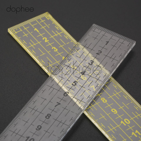 dophee 1pcs 15*3cm Quilting Ruler Measuring Tool Patchwork Foot Sewing Aligned Ruler Grid Cutting Edge Tailor Craft ► Photo 1/6