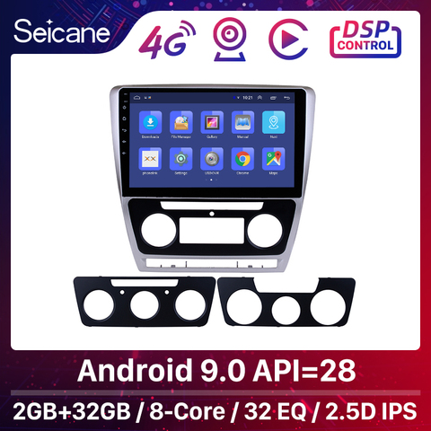 Seicane Android 9.0 10.1 Inch Touch Screen GPS Car Radio For 2007 2008-2012 2013 2014 SKODA Octavia Music Multimedia Player ► Photo 1/6