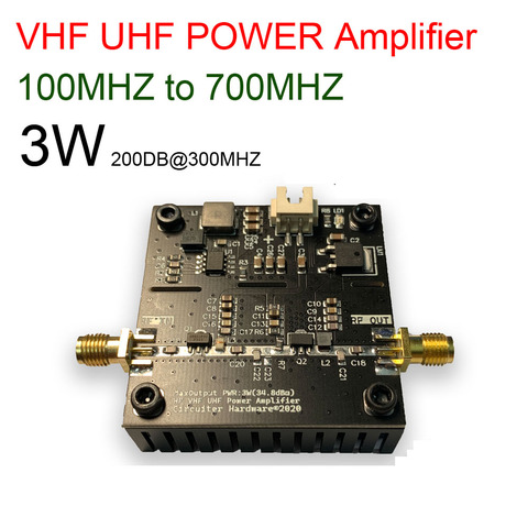 100MHZ ~ 800MHZ 3W HF VHF UHF FM transmitter Broadband RF power Amplifier For Ham Radio Walkie talkie Short wave ► Photo 1/6