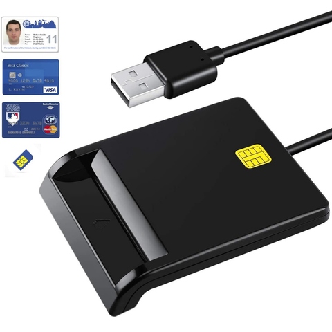 Smart Tax Return Bank Id Card Reader Sim Phone Card Id Cac Dnie Chip Smart Card Multi-Function Id Card Reader ► Photo 1/6