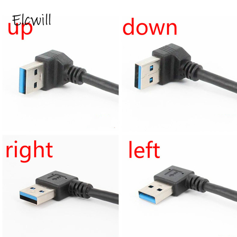 USB 3.0 Extension Cable Up Down Left Right Angle 90 Degree Male To Female Super Speed 5Gbps USB Data Sync Charging Cables ► Photo 1/6