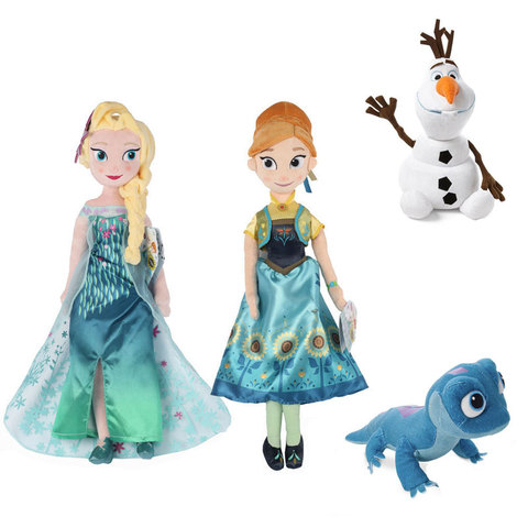 Frozen 2 Snow Queen Princess Anna Elsa Plush Doll 2022 NEW Fire Lizard 2 Fever Fire Elves Snowman Olaf Plush Doll For Kid ► Photo 1/6