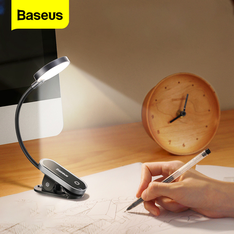 Baseus Clip Table Lamp LED Desk Lamp Flexible Touch Study Reading Lamp For Bedroom Bedside Desktop USB Rechargeable Table Light ► Photo 1/6