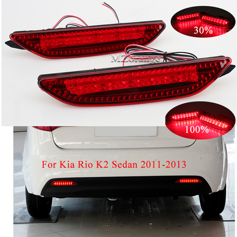 MIZIAUTO Car Rear Bumper Reflector for Kia Rio K2 Sedan 2011-2013 Brake Light Tail Lamp Stop Light Warning Light Car assembly ► Photo 1/6
