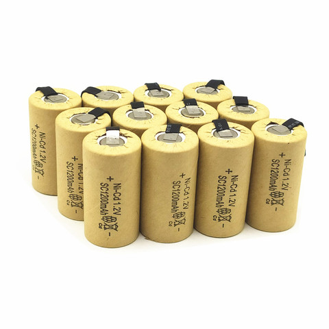 12PCS/lot  High quality battery rechargeable battery sub battery SC Ni-Cd battery 1.2 v with tab 1200 mAh for Electric tool ► Photo 1/5