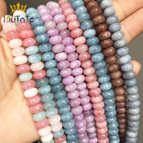 5*8mm Natural Stone Beads Round Morganite Angelite Rondelle Beads For Jewelry Making DIY Bracelet Ear Studs Accessories 15inches ► Photo 1/6