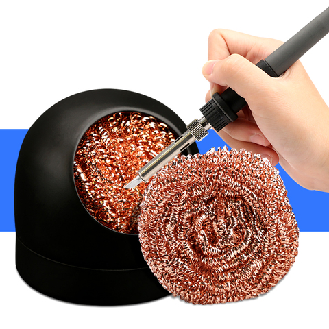 Metal Wire Welding Desoldering Soldering Solder Iron Tip Dross Cleaner Cleaning Tin Remove Steel Ball Mesh Filter With Stand Set ► Photo 1/6