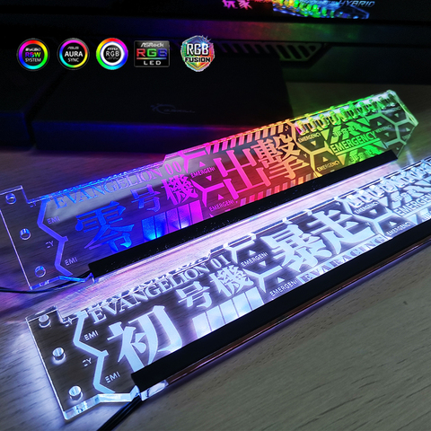 Customize RGB GPU Bracket Horizontal VGA Holder Customizable Video Card Support AURA 12V4PIN Custom MOD Water Cooler 5V3Pin ► Photo 1/6