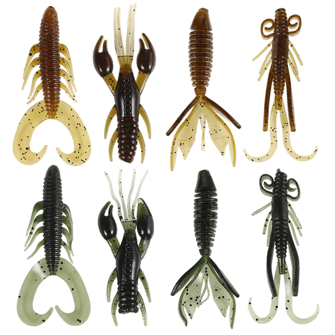 4pcs/lot Soft Silicon Shrimp Shaped Crankbait Fishing Lure Set Swivel Jigging Wobbler Bass Artificial Lures Fish Tackle 8g 6cm ► Photo 1/6