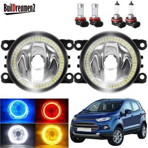 Angel Eye Fog Light For Ford EcoSport 2013 2014 2015 2016 Car Front Bumper Fog Lamp with Halo Ring Daytime Running Light 12V ► Photo 1/6