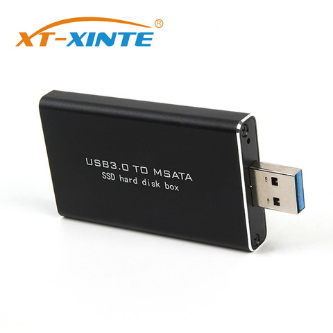 XT-XINTE 5Gbps USB 3.0 to mSATA SSD Enclosure USB3.0 to mini-SATA Hard Disk adapter M2 SSD External HDD Mobile Box ► Photo 1/5