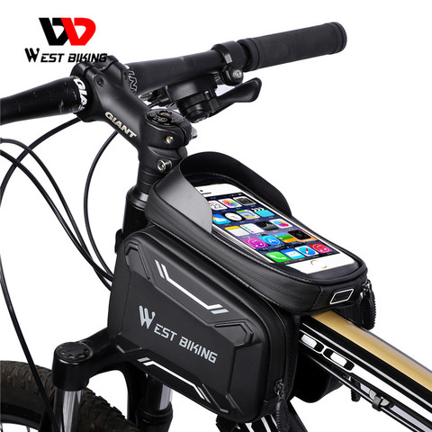 WEST BIKING Bicycle Bags Front Frame High-quality MTB Bike Bag Cycling Accessories Waterproof Screen Touch Top Tube Phone Bag ► Photo 1/6