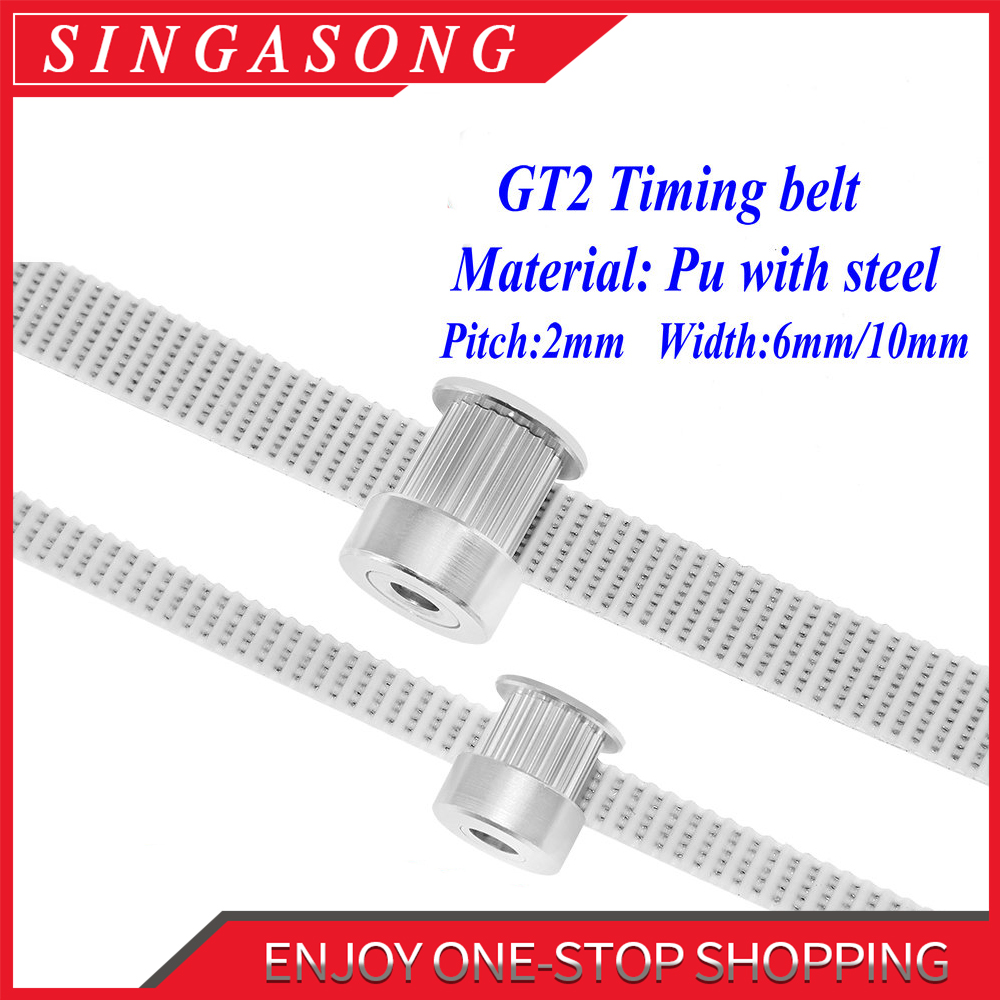 Gt2 Timing Belt PU Steel Core Belt 6mm 3d Printer Open Belt Steel Polyurethane 