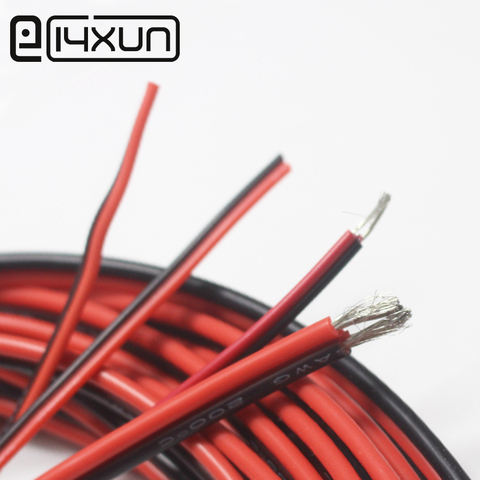 1meter Red + Black Silicone Cable 24AWG 22AWG 20AWG 18AWG 16AWG Heatproof Soft Silicone Silica Gel Wire ► Photo 1/6