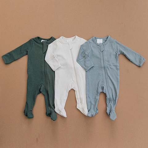 7 Colors Spring Autumn Baby Rompers Toddler Newborn Infant Ribbed Knitted Zipper Romper Jumspuits Ovealls Sleepwear Outfits ► Photo 1/6