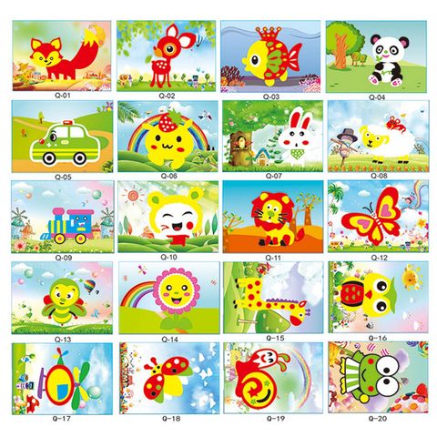 10pcs DIY Funny Cartoon 3D EVA Foam Sticker Puzzle Toys Art Crafts for Children Kids Toddlers Birthday Gift Random Style ► Photo 1/6