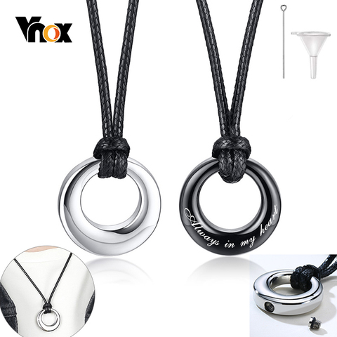 Vnox Free Customize Hollow Circle of Life Necklace Women Men Stainless Steel Screw Eternity Urn Pendant Memorial Ashes Holder ► Photo 1/6