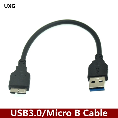 Short 10cm 5Gbps USB 3.0 A Male to Micro B Male Plug 10 Pin High Speed Adapter Converter Data Cable Cord Black 20cm 30cm 50cm ► Photo 1/6