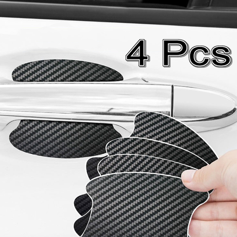 6Color 4Pcs Car Door Sticker Carbon Fiber Scratches Resistant Cover Auto Handle Protection Film Exterior Styling Accessories ► Photo 1/6