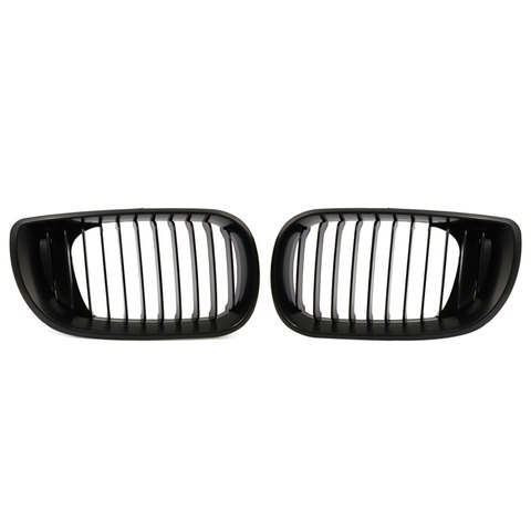 X AUTOHAUX Matte Black Front Hood Kidney Grille Grill For BMW E46 318i 320i 323i 325i 328i 2002 TO 2005 Racing Grille Trim COVER ► Photo 1/6