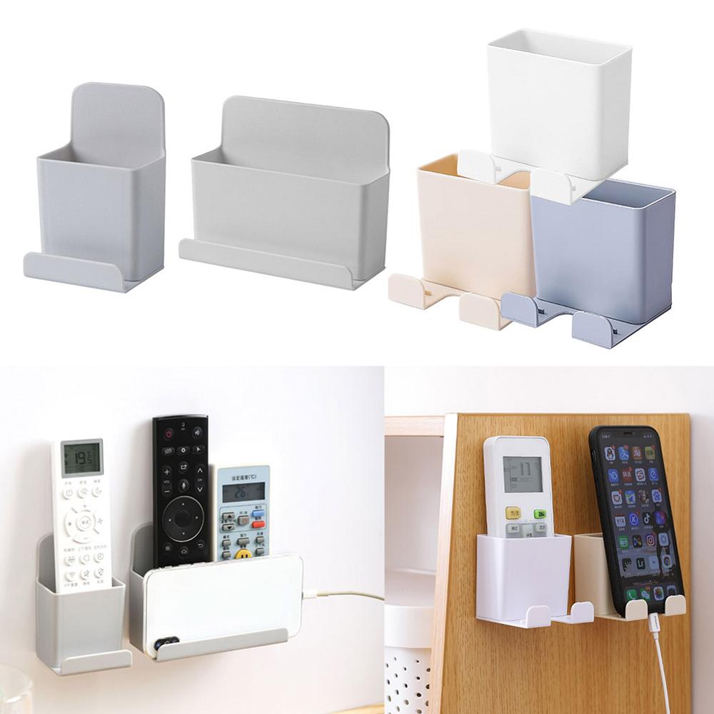 Remote Control Holder Wall Mounted Organizer Adhesive Hanger Fixed On Wall 