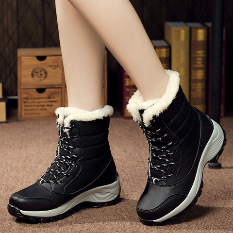 Winter Shoes Women Boots Plus Size 42 Waterproof Platform Boots For Women Snow Boots Women Winter 2022 Botas Mujer Black White ► Photo 1/6