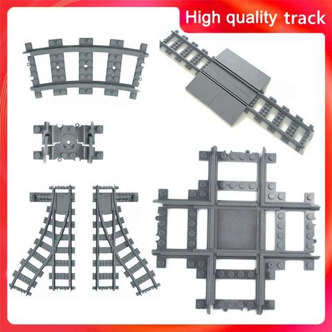 City trein Track Rail Straight Curved Train Flexible Tracks Rails Building Block Bricks Model Compatible All Brands train ► Photo 1/5