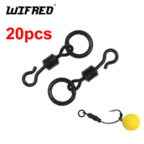 Wifreo 20pcs Size 7/ UK 11 Carp Fishing QC Ring Swivel Ronnie Rig Spring Rigs Making Terminal Tackle Hook Accessory ► Photo 1/6